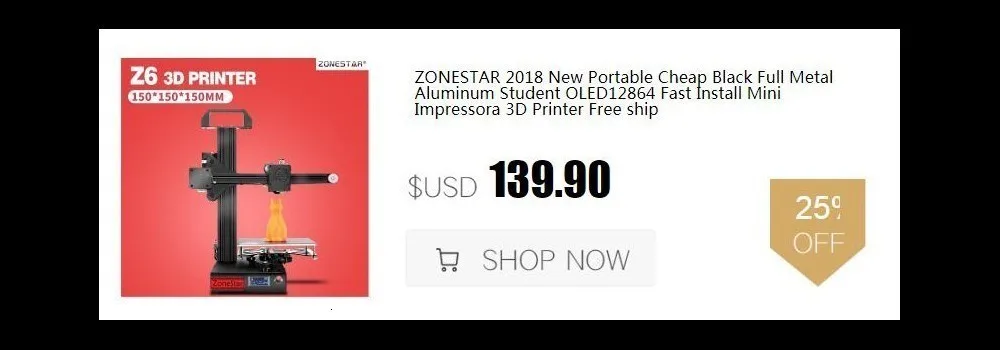 ZONESTAR 3D принтер Экструдер Насадка для 1,75 мм нити Размеры 0,2/0,3/0,4 мм Совместимость с ultimaker MK7 MK8 Reprap