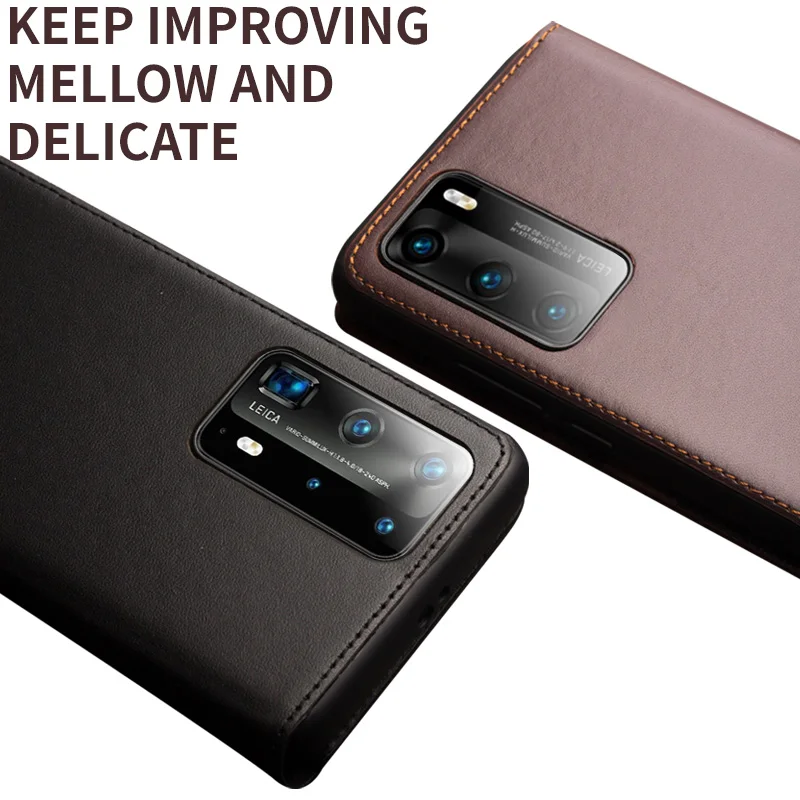 

Qialino Luxury Card Slot Flip Case For Huawei Mate 9 10 20 30 Pro Genuine Leather Wallet Cover For Huawei P20 P30 P40 Pro+ Plus