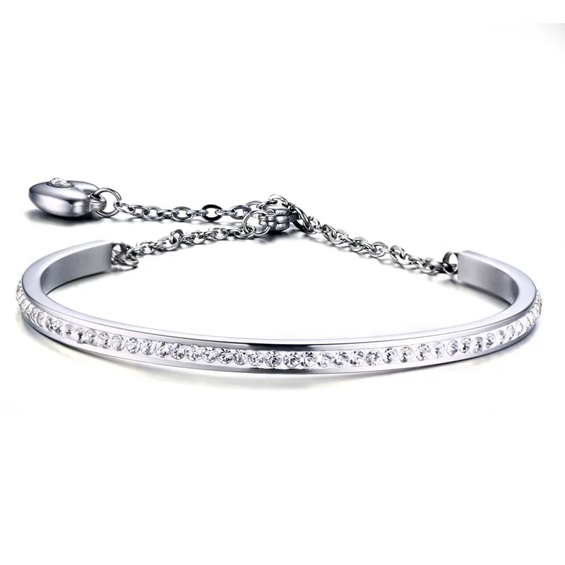 

2019 Новые простые 4 мм из нержавеющей стали липкие полудрагоценные камни браслет в виде сердца 3 цвета на выбор женские элегантные ювелирные ...