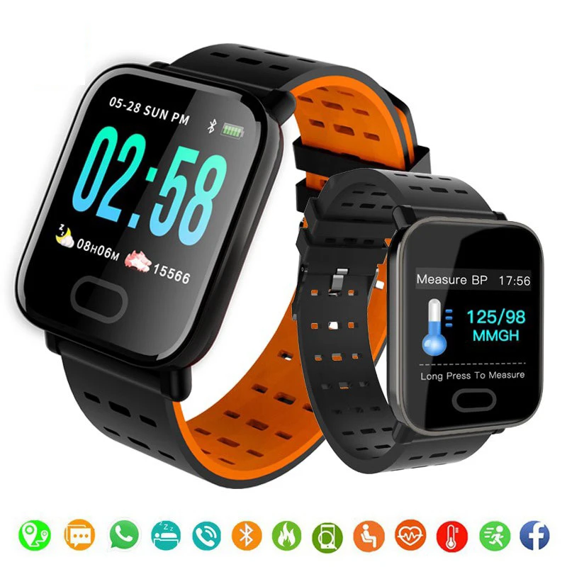 A6 Smart Watch Sport шагомер браслет крови Давление с экраном сердцебиения умные часы