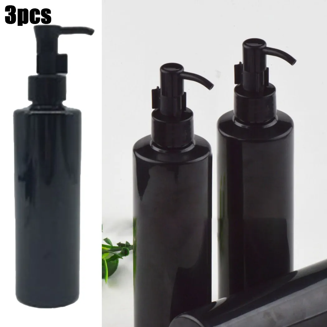 

3pcs 250ml Black Empty Soap Dispenser Bottles With Pump Lotions Shampoo Cosmetic Press Pump Bottle For Bathroom Kitchen