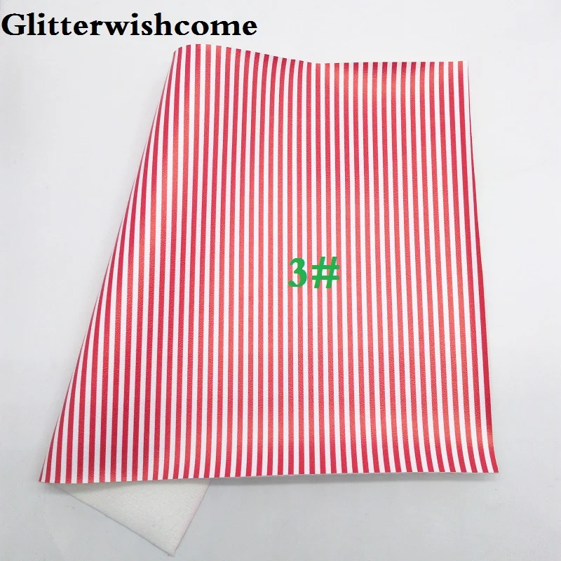 3 Glitterwishcome 21X29 см A4 размер винил для бантов печатные полосы Кожа Fabirc искусственная кожа листы для бантов, GM184A - Цвет: 3