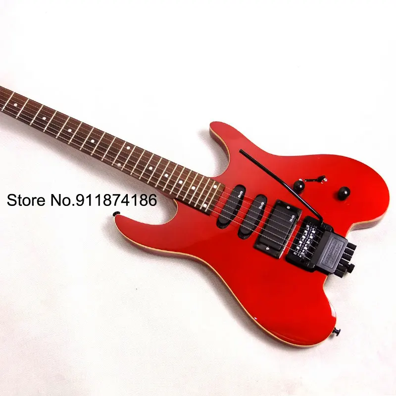 

Good quality Headless Electric guitar Rosewood Fingerboard Maple Neck Black Hardware Active Pickup Red Color