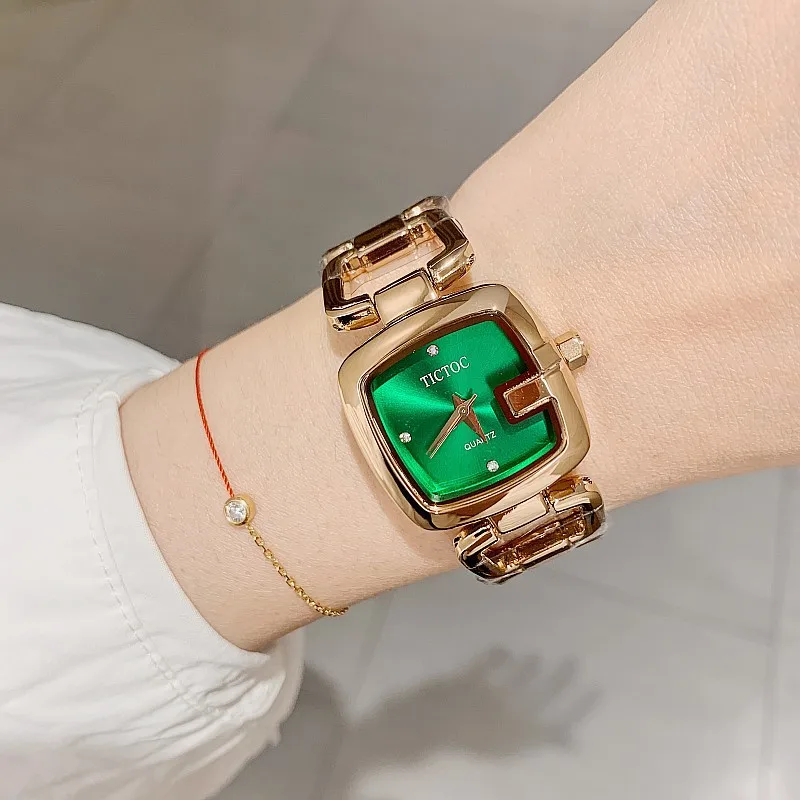 2021 Luxury Watches Women Japan Quartz Simple Square Dial Classic Women Watches Elegent Stainless Steel Rose Gold Wrist Watch