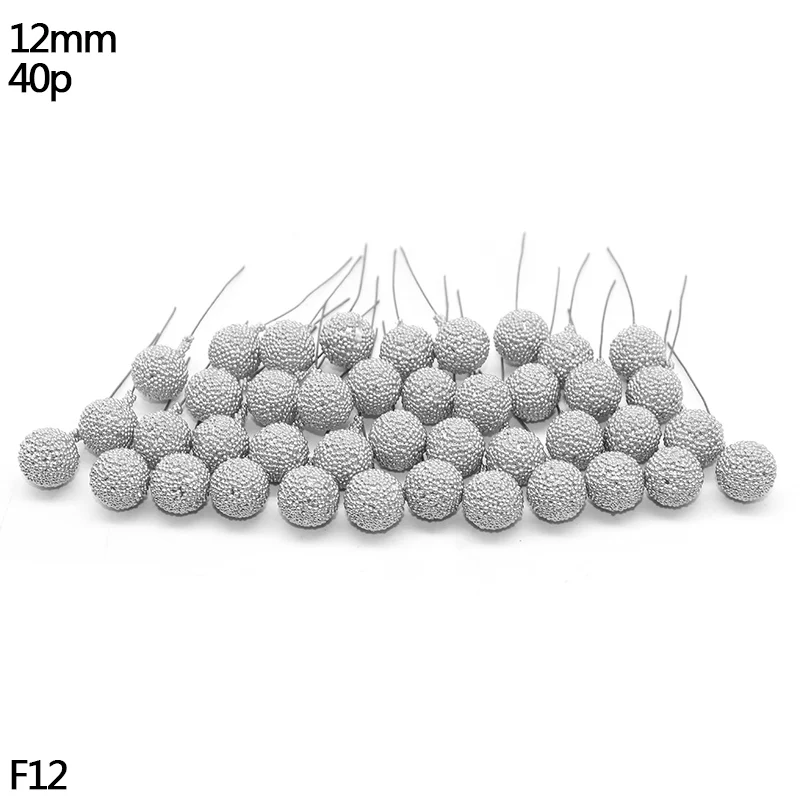 40pcs stamen Свадебное Украшение Серебряный искусственный цветок вишня ягода с тычинками DIY цветок венки декоративный торт подарочная коробка Свадебная вечеринка Декор - Цвет: 40pcs stamen