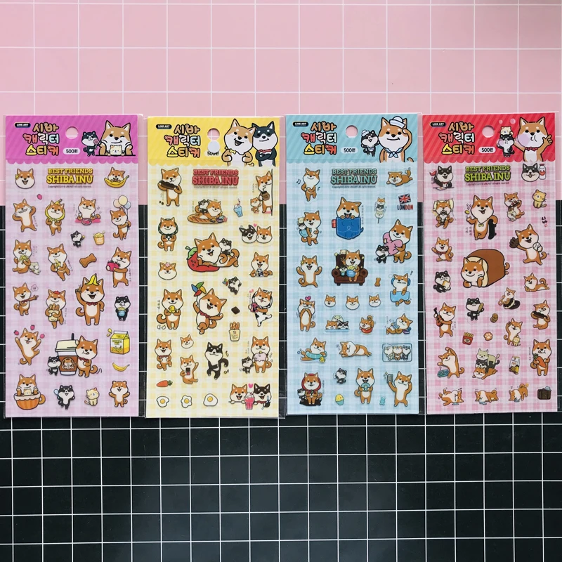 3X Kawaii Шиба ину собаки самодельные декоративные стикеры Уплотнительная паста этикетка-наклейка школьные офисные канцелярские наклейки