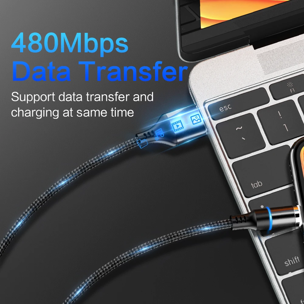 Магнитный кабель KISSCASE Micro usb type C для samsung iPhone X 10 светодиодный магнитный адаптер