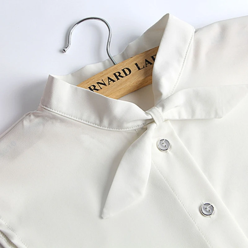 

Shirt Fake False Collar for Women Girl White Pure Bow Detachable Lapel Choker Necklace Clothing Accessories New Fashion Cotton