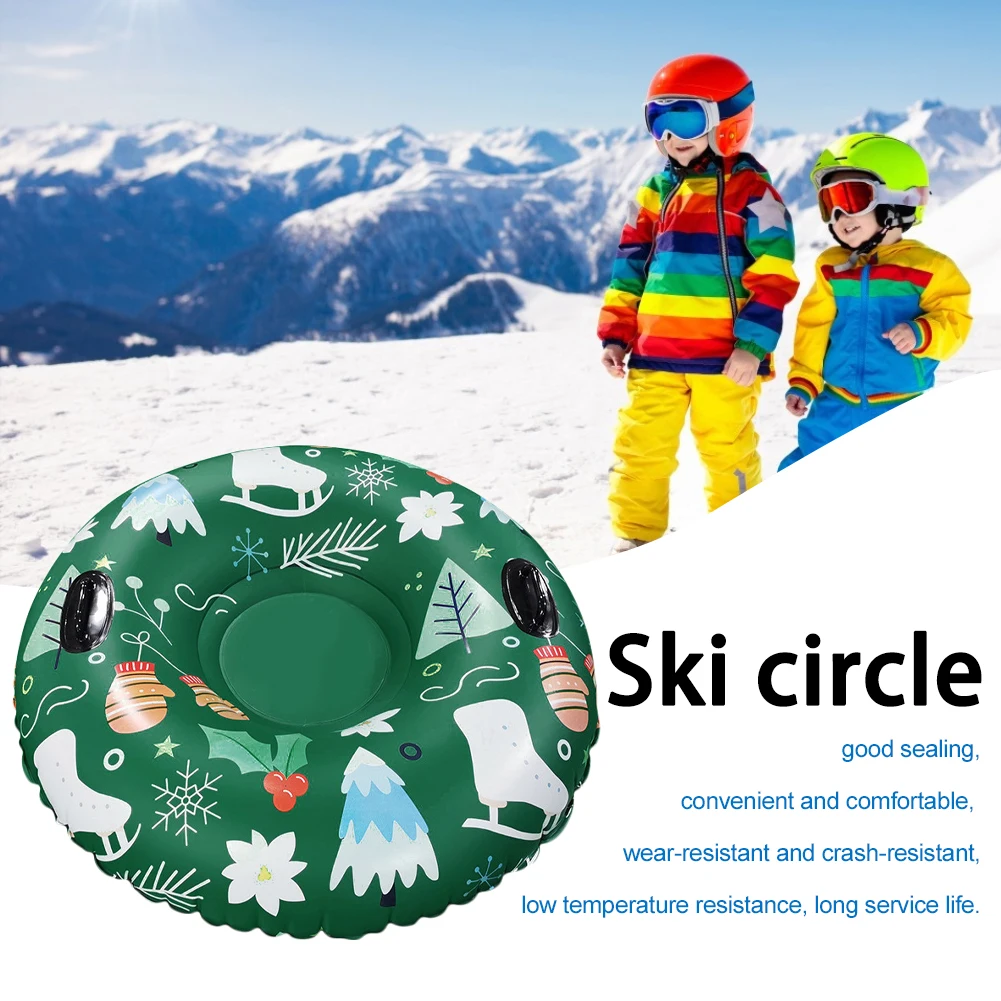 

Snow Toy Winter Inflatable Ski Circle Ski Circle With Handle Durable Children Adult Snow Tube Skiing Thickened Floated Sled
