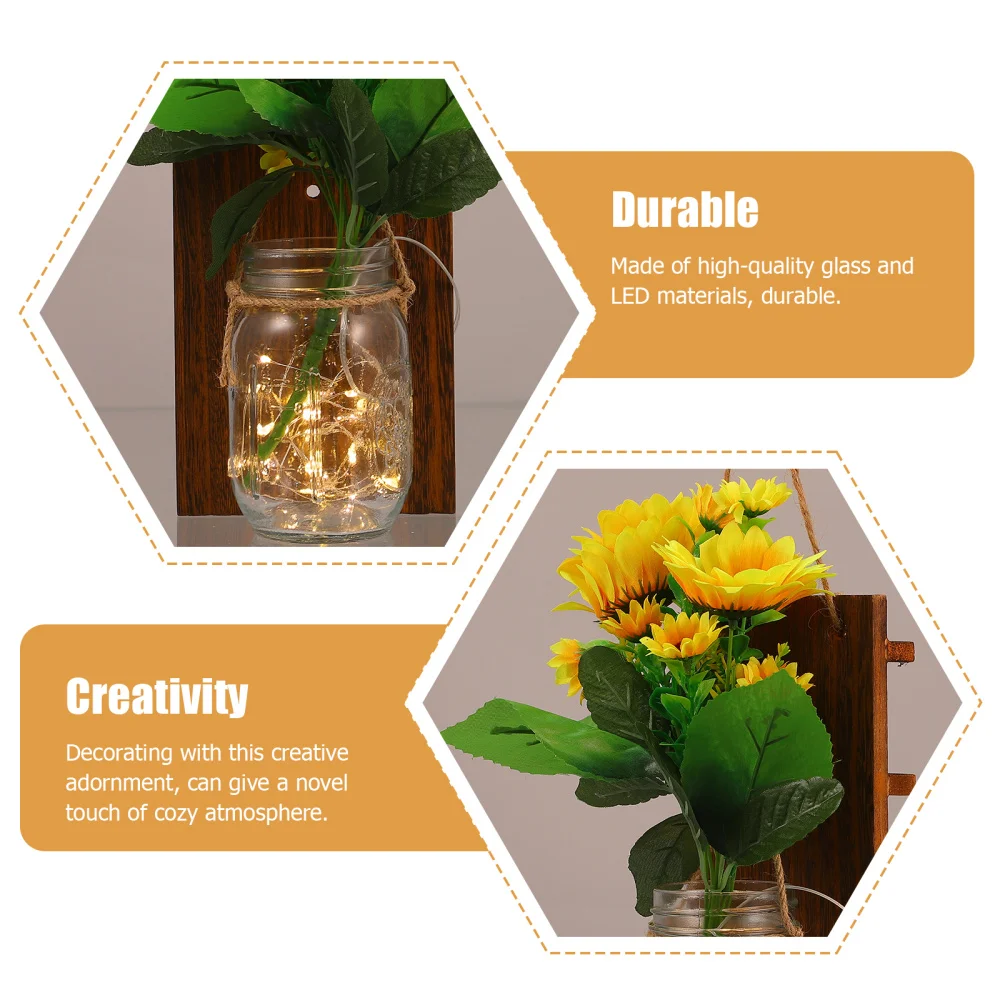 

2 Sets Remote Controlled Light Hanging LED Lights with Green Plant