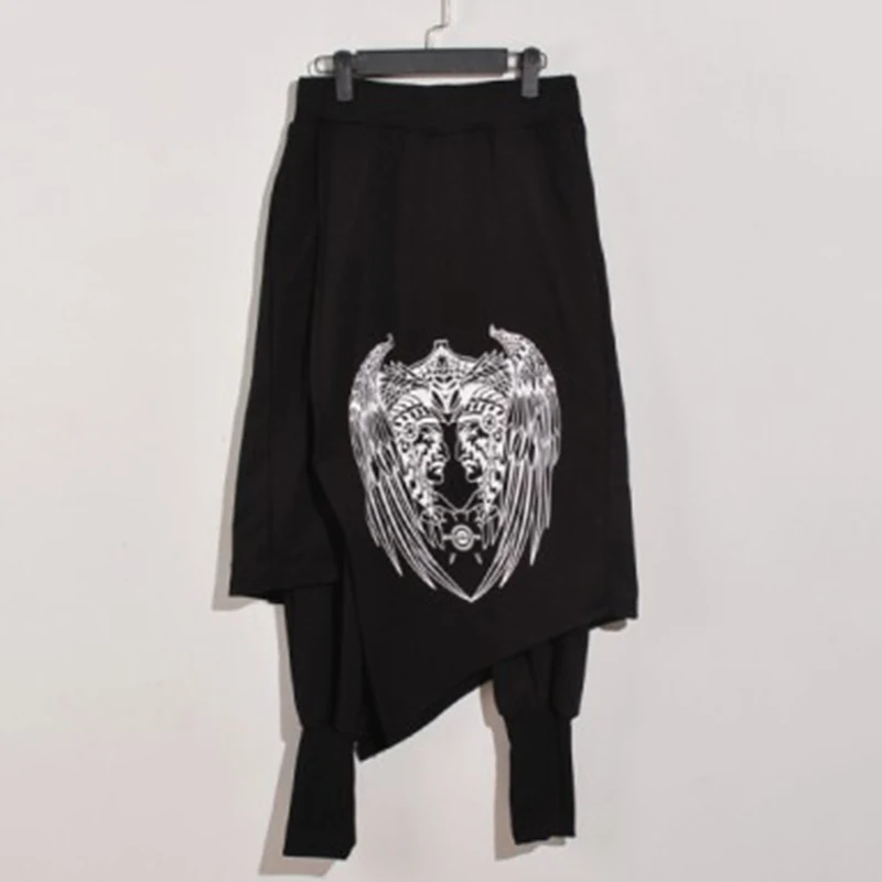 Мужские шаровары в стиле ретро свободные двухслойные штаны с принтом непальском