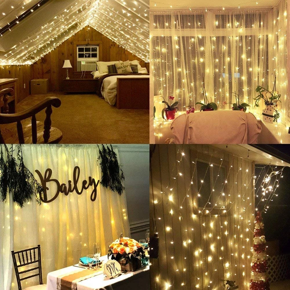 Christmas Lamps Home Decoration 2x2/3x1/3x3m Led Curtain Icicle String Lamps Garden Xmas Party Decorative Lamps