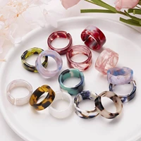 women colourful resin acrylic open rings leopard wide finger ring geometric fashion simple party wedding girls jewelry gifts