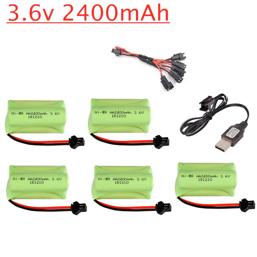 Ni MH AA 3 6 В 2400 мАч аккумуляторная батарея + Usb зарядное устройство для Rc игрушечного