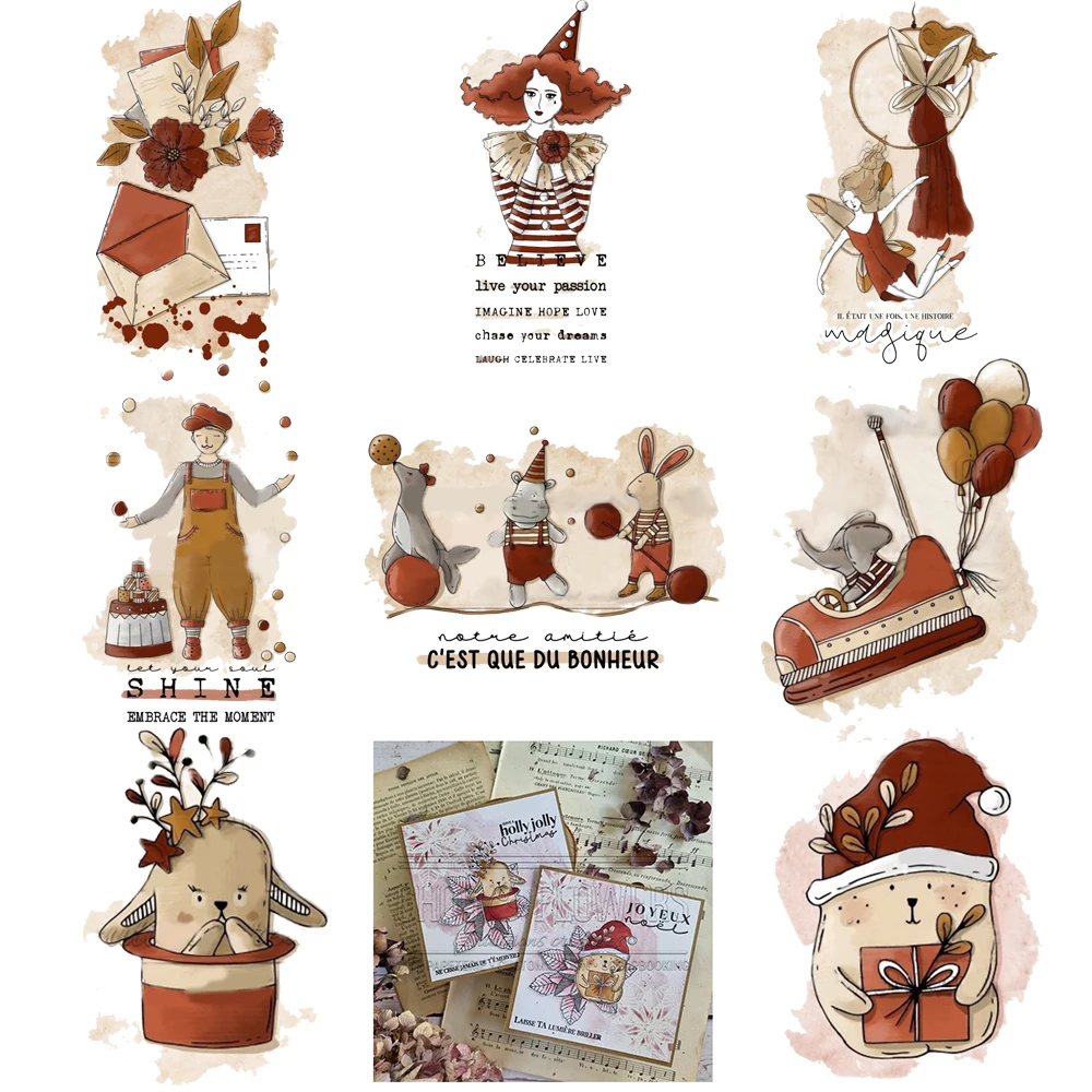 

Vintage Character Animal Clear Stamps No Cutting Dies For Diy Photo Album Decoration Paper Card Handmade Scrapbook Craft Stamps