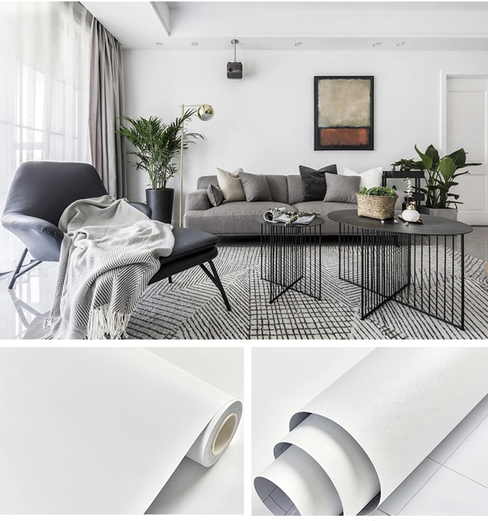 Vinyl PVC Self Adhesive Wallpaper Waterproof Furniture Renovation Cabinet Contact Paper Living Room DIY Wall Stickers Home Decor