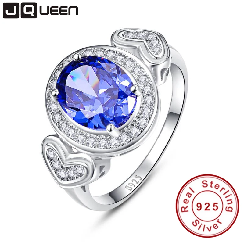 Женское кольцо с двойным сердцем JQUEEN изящное из 100% настоящего серебра цирконием 4