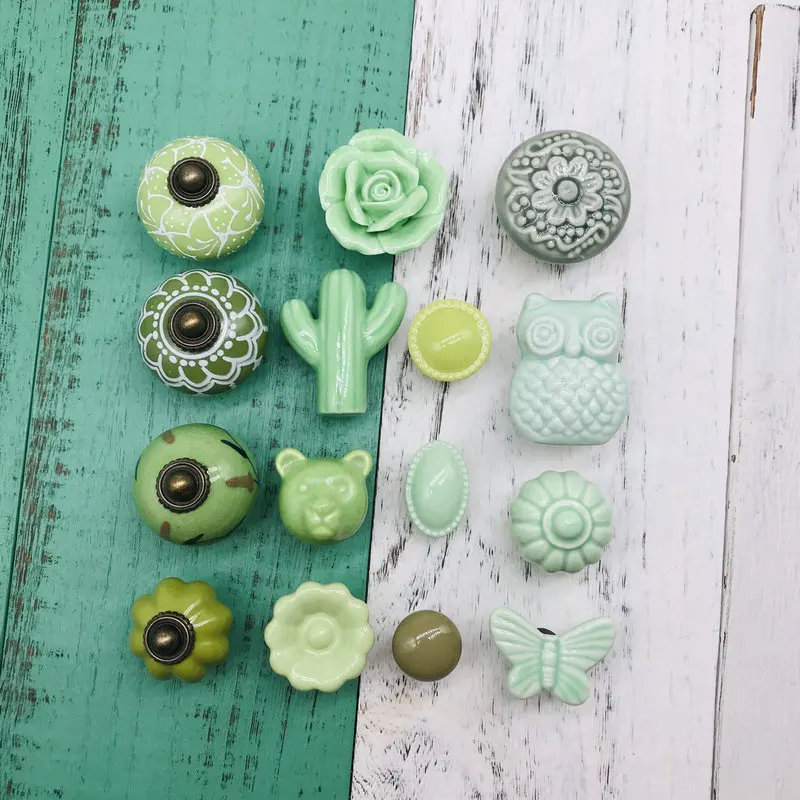 1 шт. винтажные керамические кухонные ручки с винтажным креплением|Ручки шкафа| |