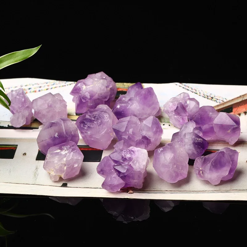 3 шт. натуральный кристалл аметист кластер примитивный кварцевый минеральное