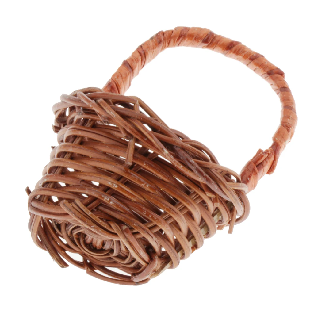 

Handmade Vintage Woven Basket Container Simulation Fairy Garden Ornaments