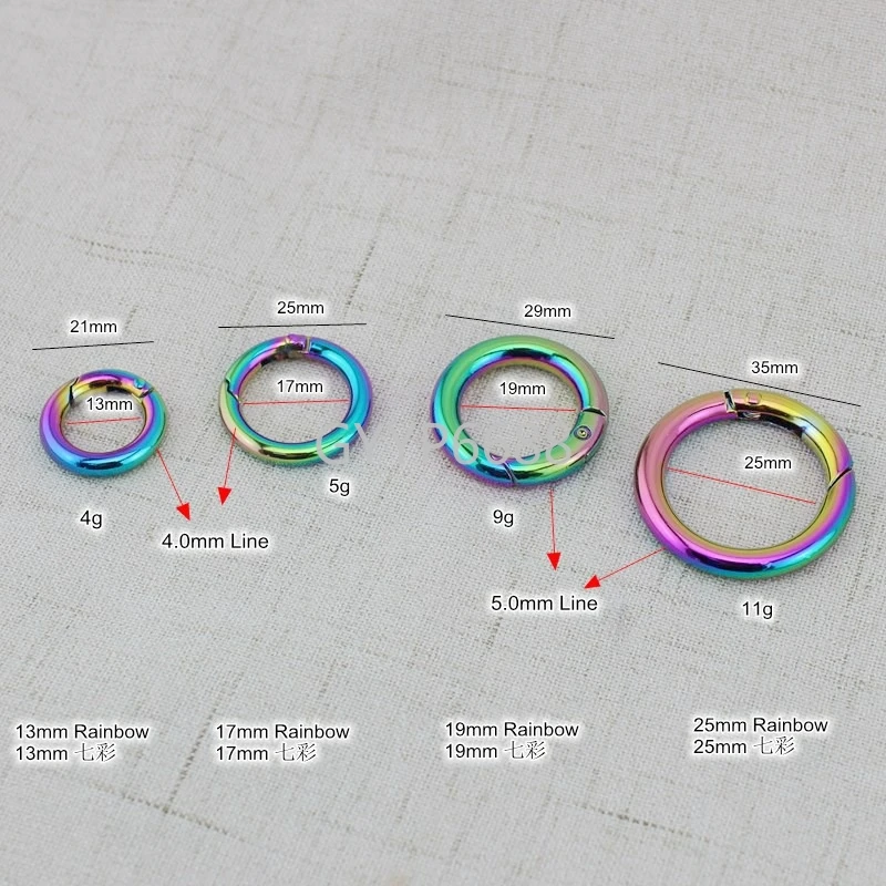 10 30 100 шт Радужный зажим для зажима пружинное кольцо изготовления сумочки Сумочка