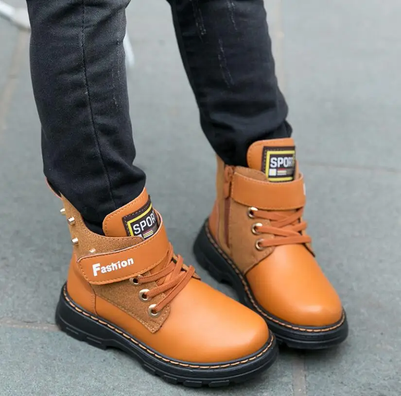 Ботинки мартинсы для мальчиков до середины икры модная детская спортивная обувь
