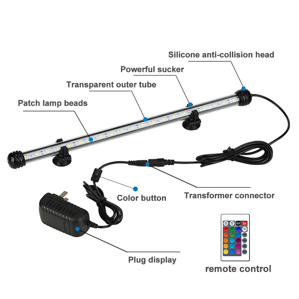 19/29/39/49 см светодиодный аквариум светильник погружной воздушный пузырь лампа