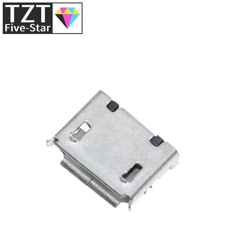 100 шт. Micro USB 5-контактный разъем без бокового бычьего рога usb-разъем плоский рот