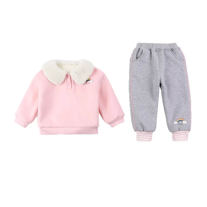 

Baby Girls Clothing Sets 2021 Spring Female Children Rainbow Sweater Pants Kids Clothes Toddler Infant Costume