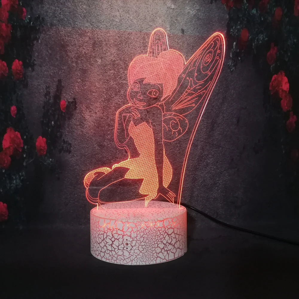 RGB зарядка энергосберегающая лампа 3D светодиодный Аниме Фигурка серии Динь-Динь