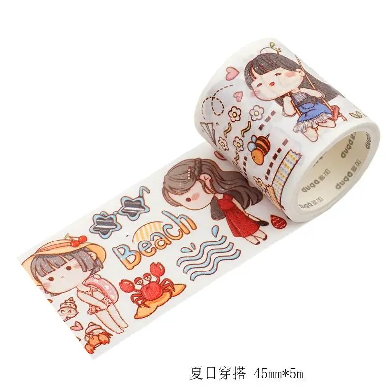 21styles Very Kawaii Cute Cartoon Little Girls Animal Food Expression Color Deco Washi Tape DIY Planner Scrapbookin Masking Tape - Цвет: Лаванда