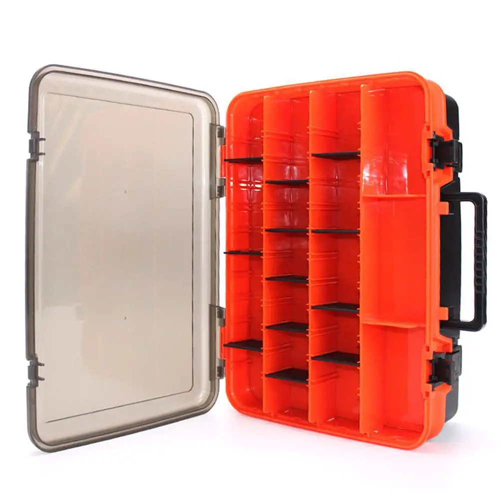 Fishing Tackle Boxes Two-Layer Thicken Plastic Gear Storage Cover Reel Line Lure Tool Box Large Capacity | Спорт и развлечения