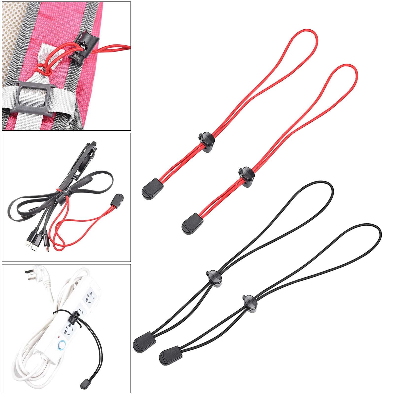 

2 Pieces Elastic Cord Durable Hiking Tie Downs 10'' Traveling Elastic Rope