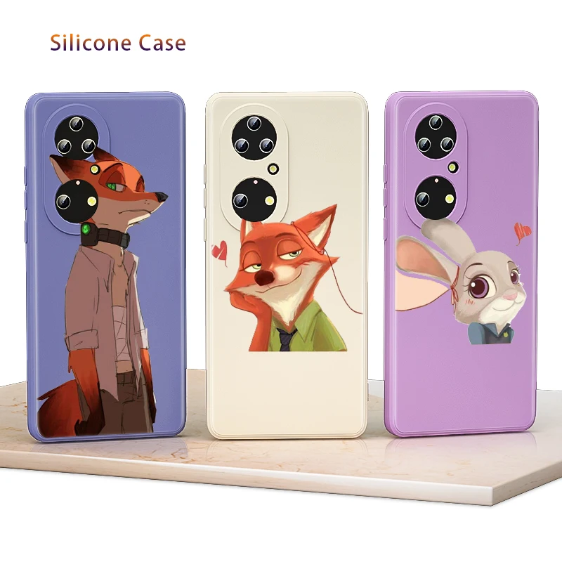 

Zootopia Red Fox Liquid Silicone Soft Cover For Huawei P50 P40 P30 P20 P Smart Z Pro Lite E Plus 2021 Phone Case