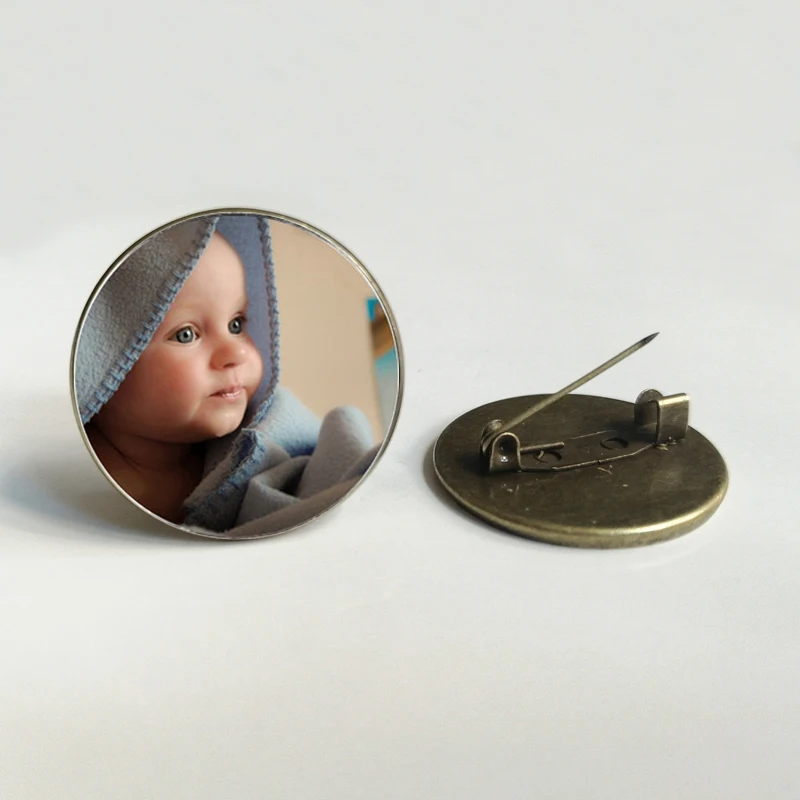 Персонализированные Броши с фотографией ручная работа булавка подарок ребенку