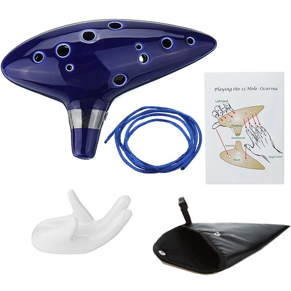Классический синий музыкальный инструмент The Legend Ocarina с 12 отверстиями Alto C яркая