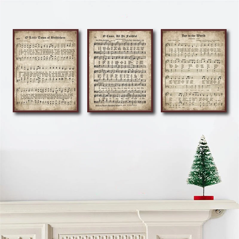 Старые рождественские кароллы винтажные плакаты и принты листовая музыка старые