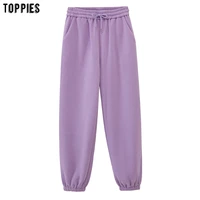 toppies womens fleece pants high waist joggers pants leisure trousers korean style sweatpants causal streetwear