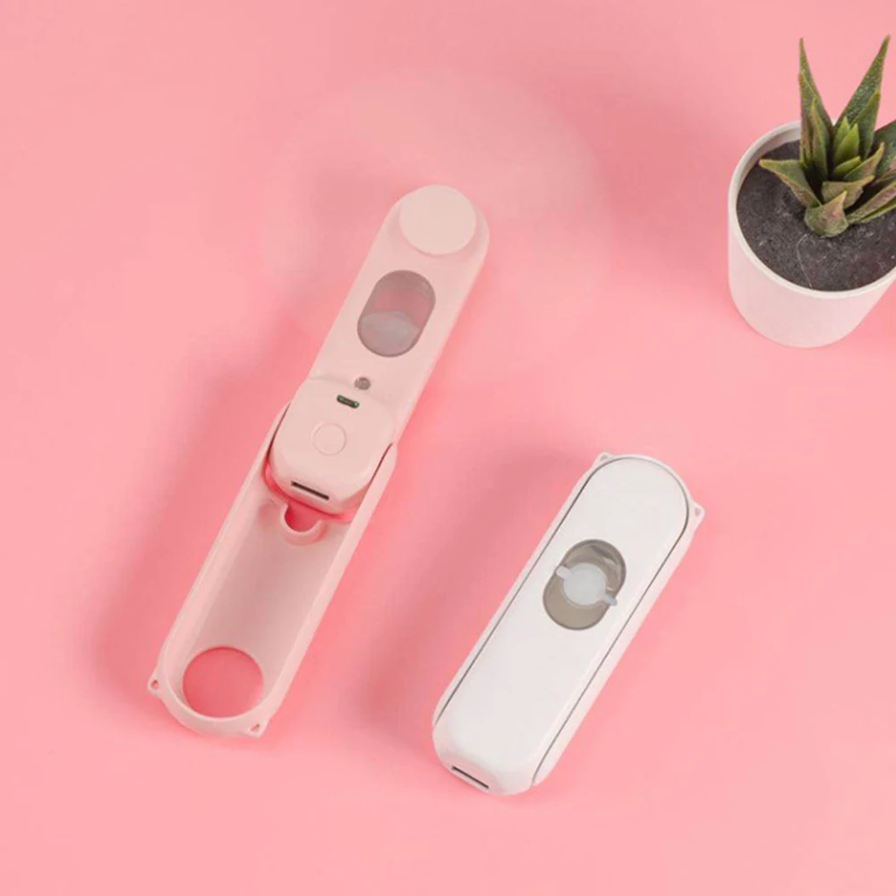 

Portable Foldable Fan Handheld Mini Humidifier Water Supply Fan Cute Usb Rechargeable Cooling Small Fan For Home Office Outdoor