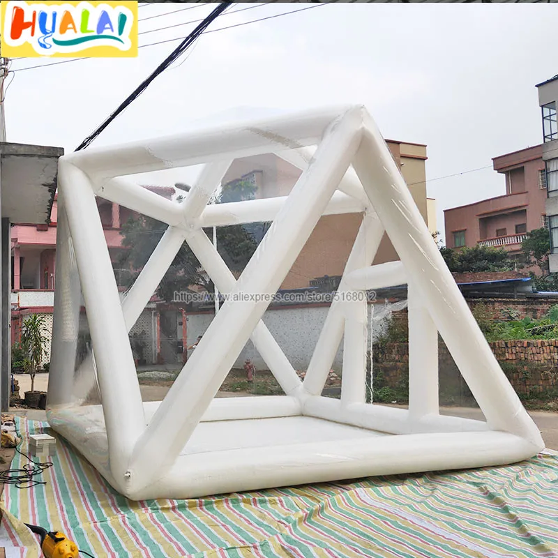 Открытый lager надувной пузырь палатка белый прозрачный куб звездозинг события