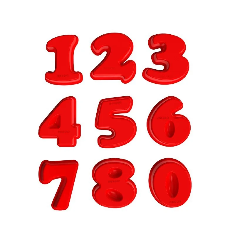 

Whole Set 10 Pieces 6.5 Inch Birthday Cake Molds Number Silicone Moulds Baking Tray