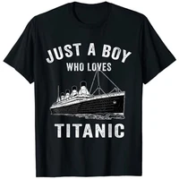 just a boy who loves titanic classic ship lover kids t shirt