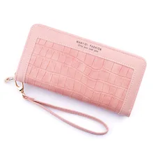 New Fashion Women Long Wallet Zipper Crocodile Pattern Stitching Clutch Bag Female Large Capacity Soft Leather Mobile Phone Bag