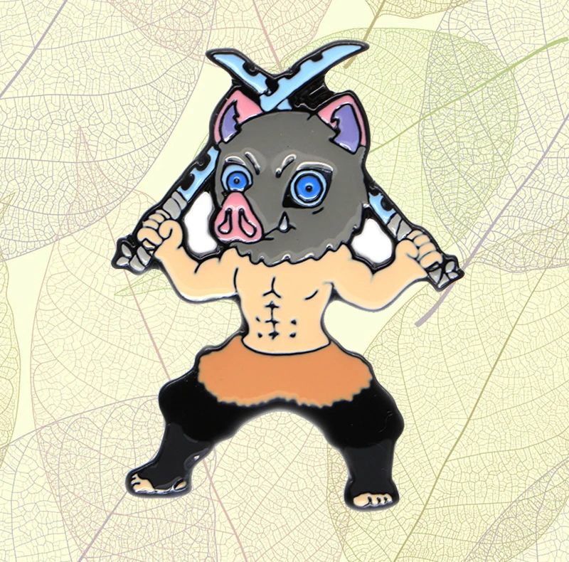 Рюкзак с демоном Slayer Pins Hashibira Inosuke эмалированные булавки мультипликационным