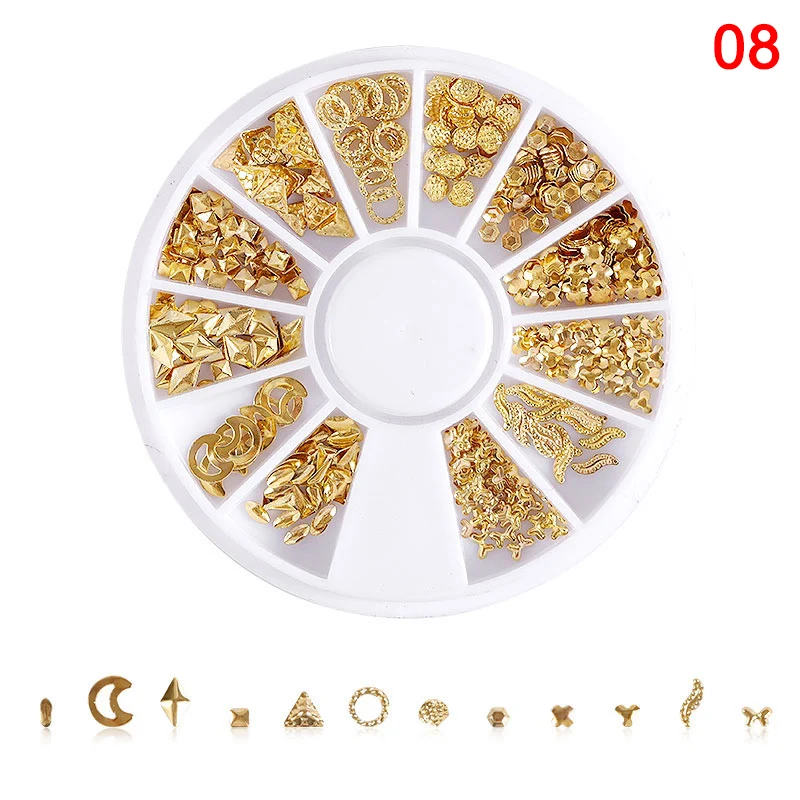 Сплав заклепки дизайн ногтей наклейки лоток 3D для женщин девочек Дети DIY