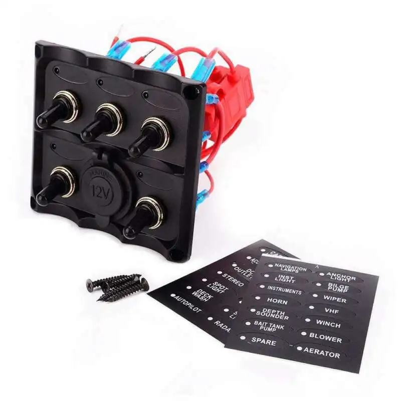 12V USB Автомобильное зарядное устройство 5 банды выключатель Панель