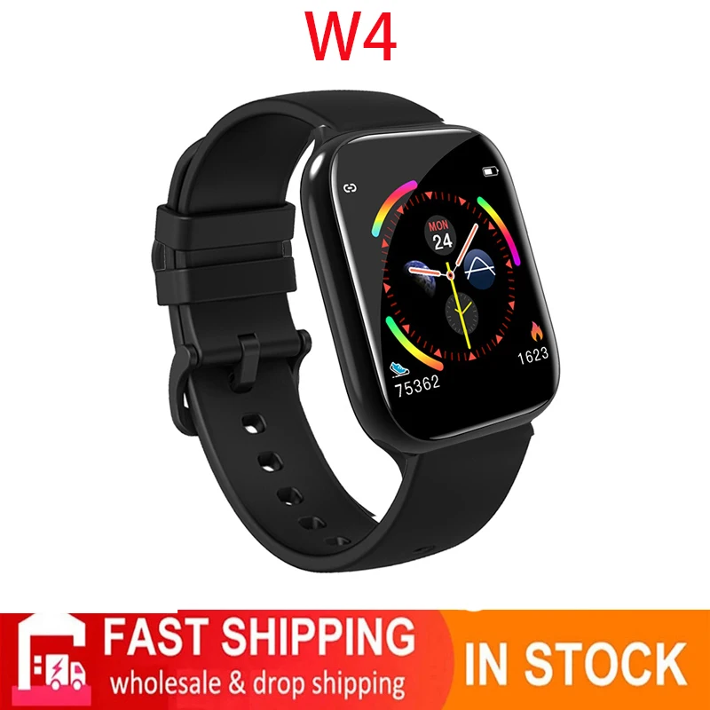 

New 2021 W4 smartwatch music heart rate monitor pedometer waterproof smart wristband silicone electronic wrist PK Y68 D20 T500
