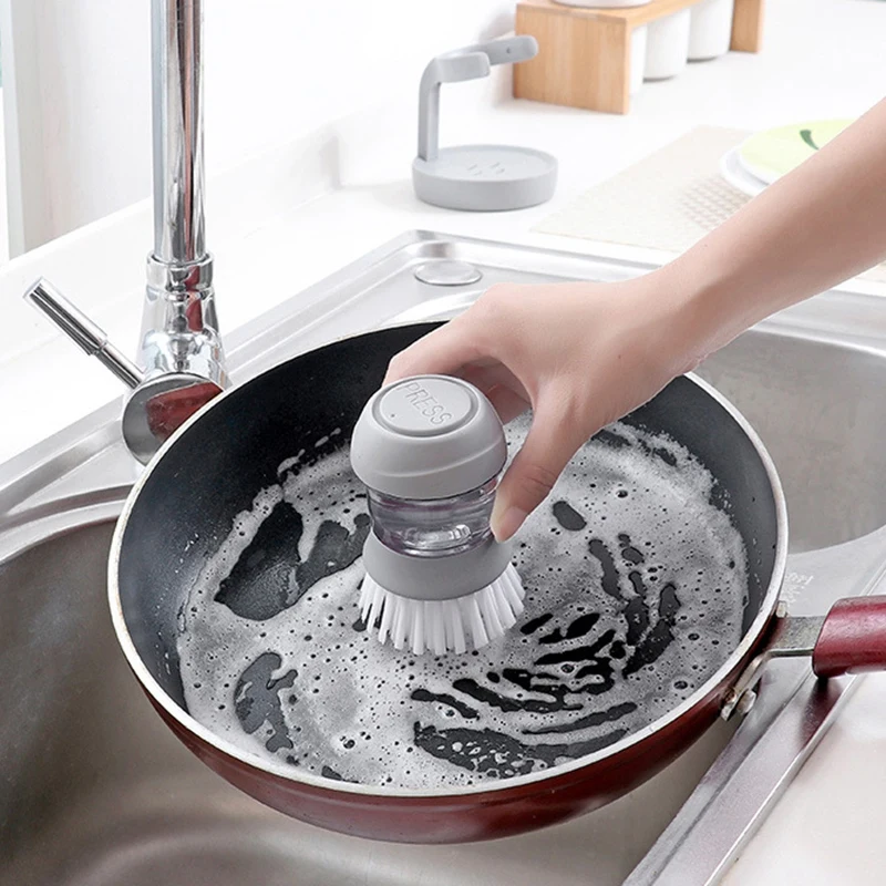 

Cleaning Brushes Dish washing tool Soap Dispenser Refillable pans cups bread Bowl scrubber kitchen goods accessories gadgets