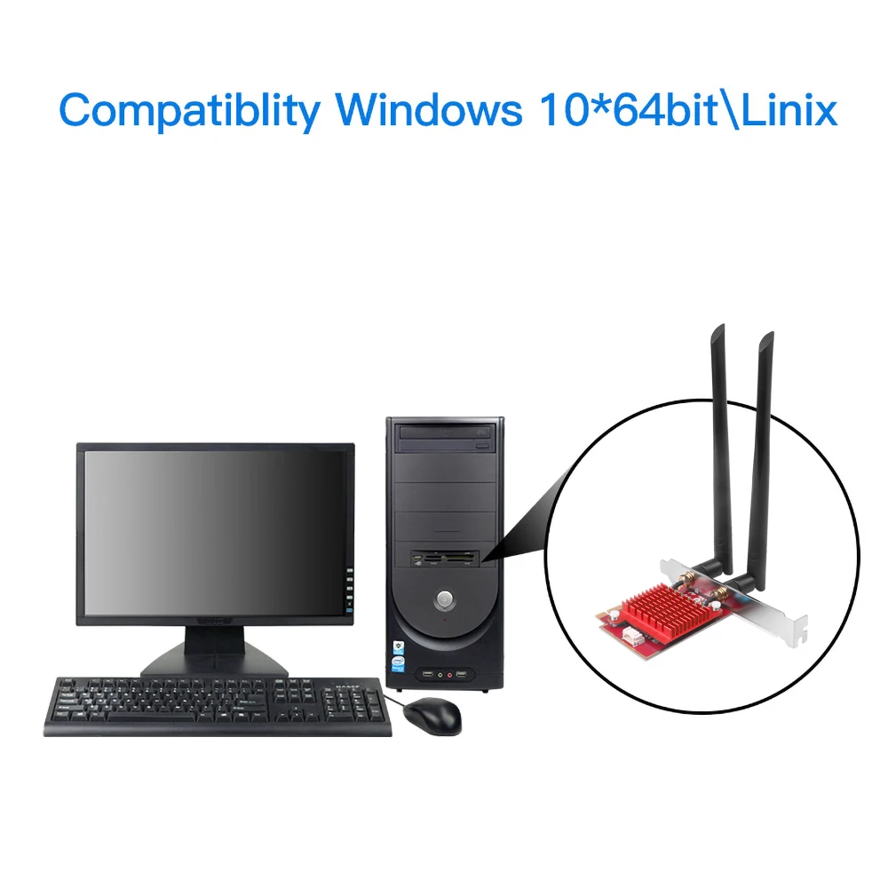 Двухдиапазонная сетевая карта 3000 Мбит/с 802.11AX Wifi 6 PCI e 2 4G/стандартный адаптер Bluetooth