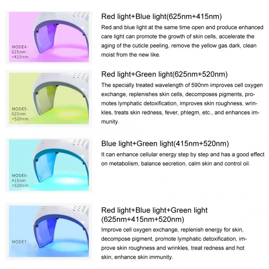 Аппарат для удаления черных точек 7 цветов PDT удаление акне светодиодный